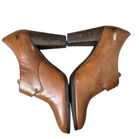 Frye Laurie Monk Brown Leather Strap Pump Heels Size 6.5 - Picture 5 of 5